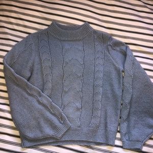 H&M Blue Sweater With Puffy Sleeves.